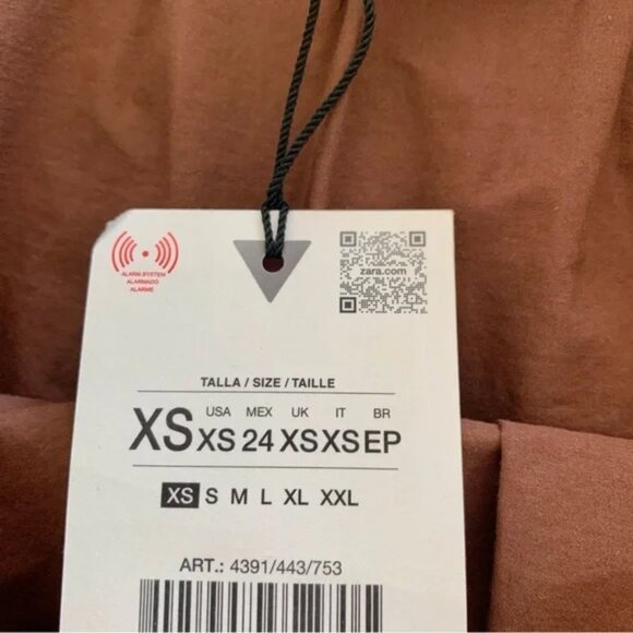 🌞 ZARA Tiered Maxi Skirt in Chocolate Brown Extra Small XS - Picture 11 of 13